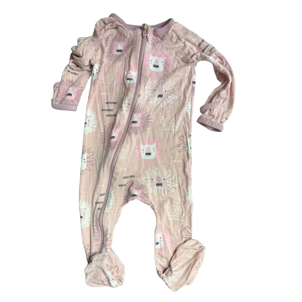 Bestaroo Pink‎ Lions Coverall Modal zipper Sleeper Size 3-6
